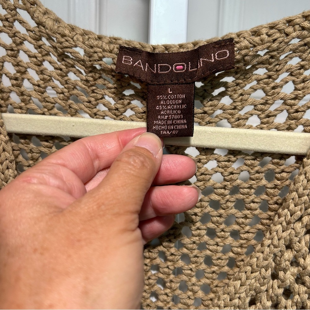 Vintage-Inspired Bandolino Crochet Knit Sleeveless Top | Size L - Picture 3 of 5